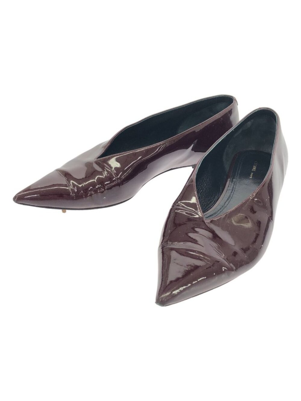 Celine by Phoebe Philo Patent Flat Shoes Bordeaux